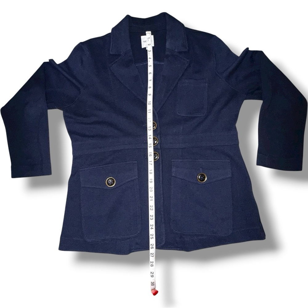 NIC+ZOE Editor Knit Women's Blazer with Button Detail - Dark Indigo XL - Picture 10 of 11